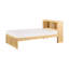 Lit simple tête de lit bibliothèque simple en pin naturel, décoration de chambre à coucher, capacité de poids de 300 lb avec tête de lit transitionnelle en pin, système de sélection, pas de base