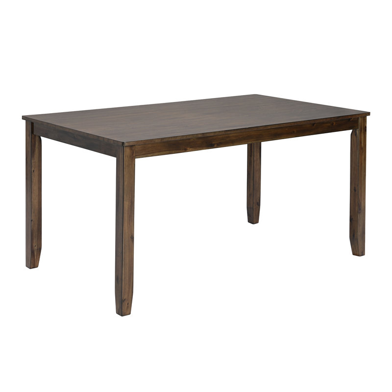 45.5" Walnut Rectangular Dining Table - Solid Acacia Wood Kitchen Table for Small Spaces - Seats 4 People