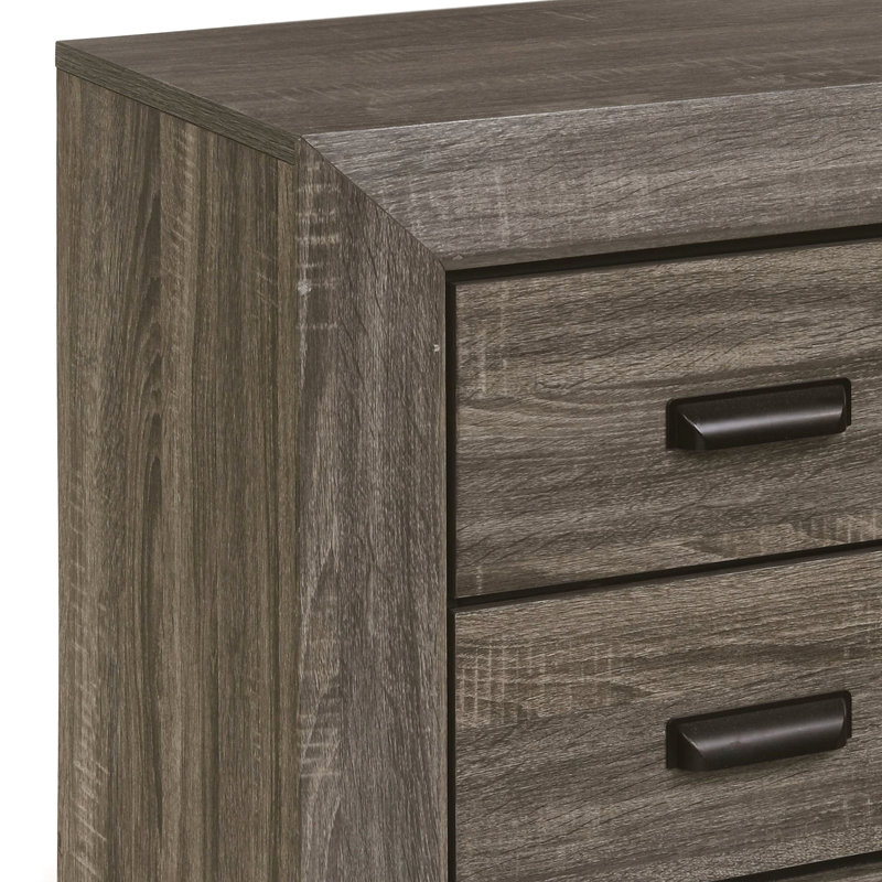 Table de chevet 2 chambres à grain vieilli gris vieilli - style rustique avec option de rangement pratique