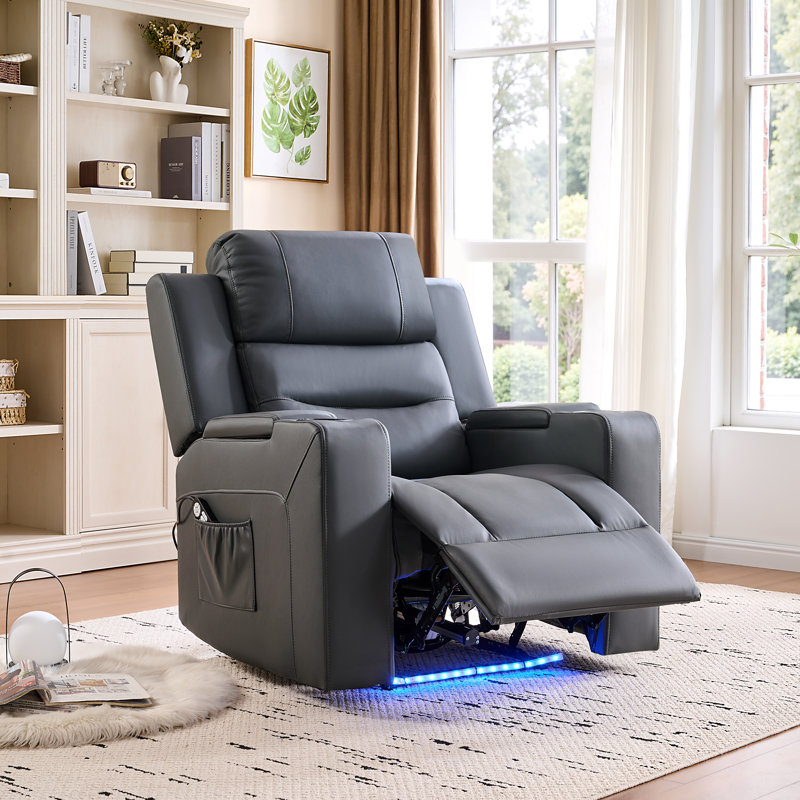 Fauteuil inclinable électrique à deux moteurs Hjalti, Gris clair