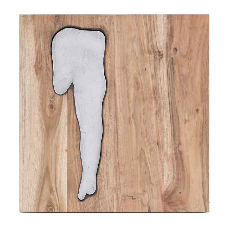Carrelage mural en bois naturel et métal argenté 13 po x 13 po x 1 po Joss