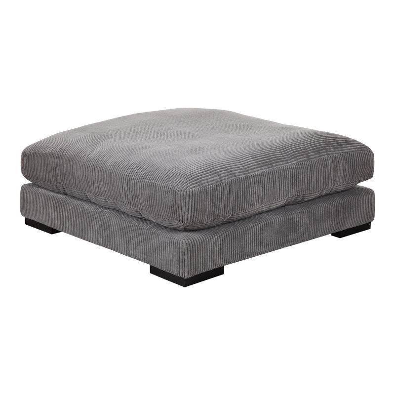Lonsdale Square Ottoman, Gray Corduroy