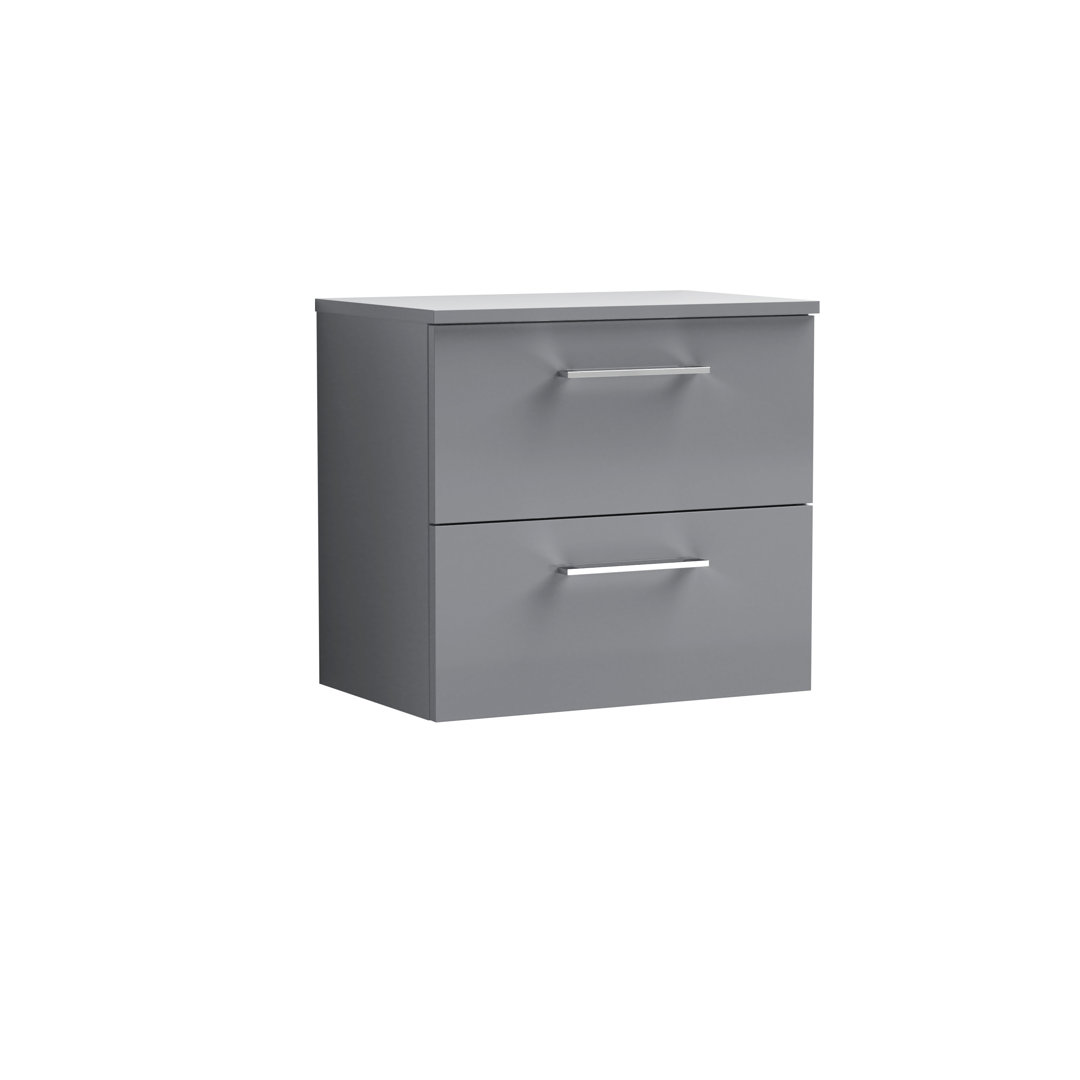 Arno 605mm Wall Hung Single Vanity Unit with Worktop