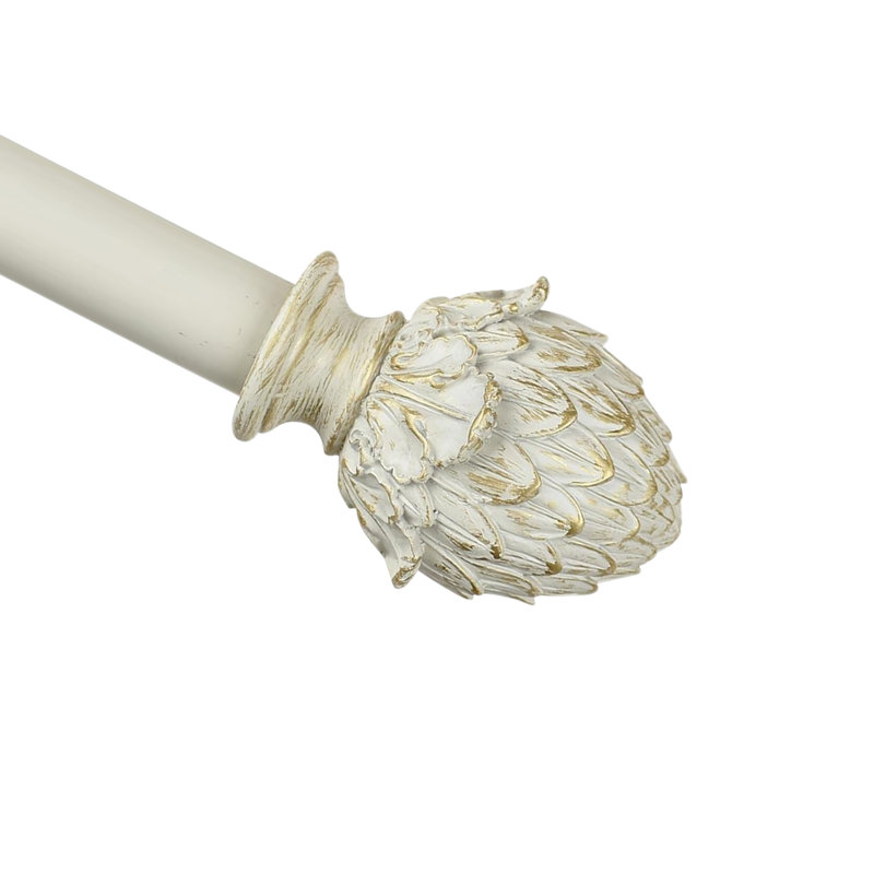 Tringle à rideaux simple réglable 1 po Yarra, l 84 po x p 6,75 po, Blanc doré de France