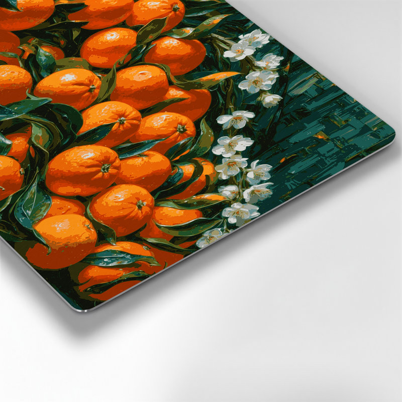 Art mural en métal «Fruit Mandarin Green», H 24 po x l 36 po