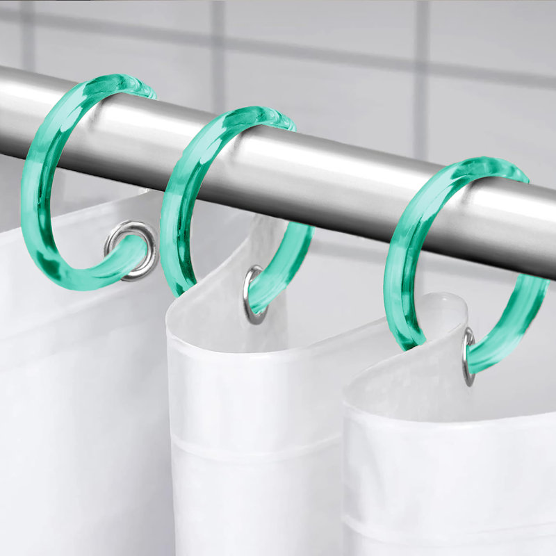Crochet en plastique pour rideau de douche, Bleu sarcelle