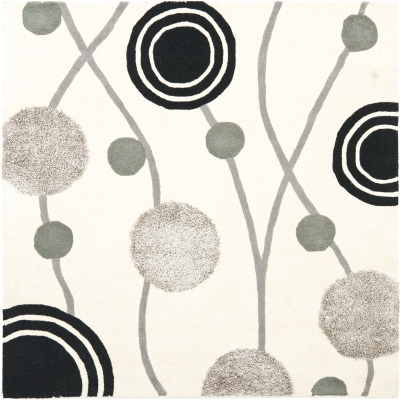 Tapis géométrique en laine touffeté à la main Soho, Carré 6 pi