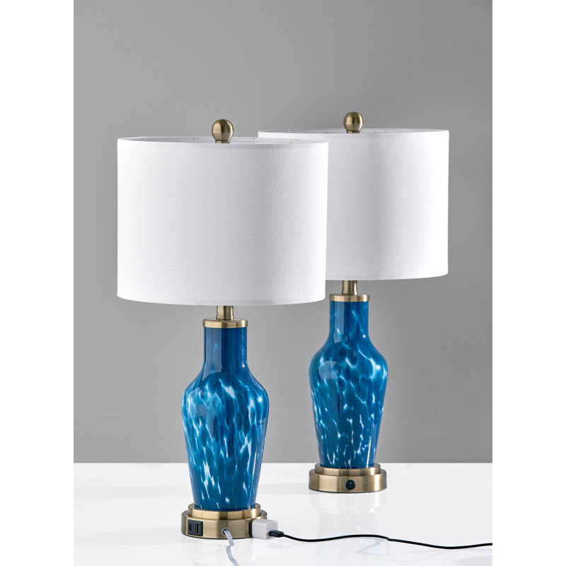 Grady 2 Pc Table Lamp Pack, Blue