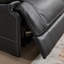 Causeuse inclinable de luxe en cuir véritable de 74 po de largeur avec porte-gobelets et console de rangement-348438997
