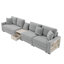 Canapé modulaire de 132,5 po avec accoudoirs de rangement et console centrale pour le salon-128896375