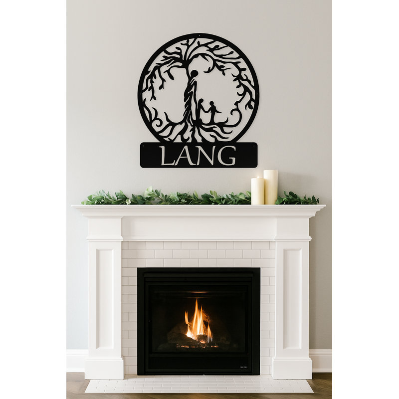Décoration murale arbre de vie mère enfant monogramme, H 18 po x l 18 po x P 0,25 po, Oui
