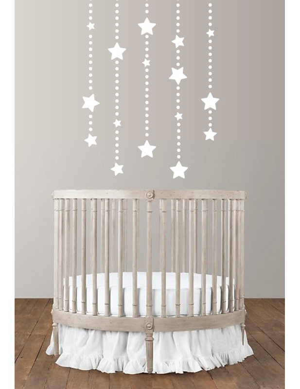 Décalcomanie murale étoile éléments suspendus, H 45 po x l 30 po x P 0,01 po, Blanc