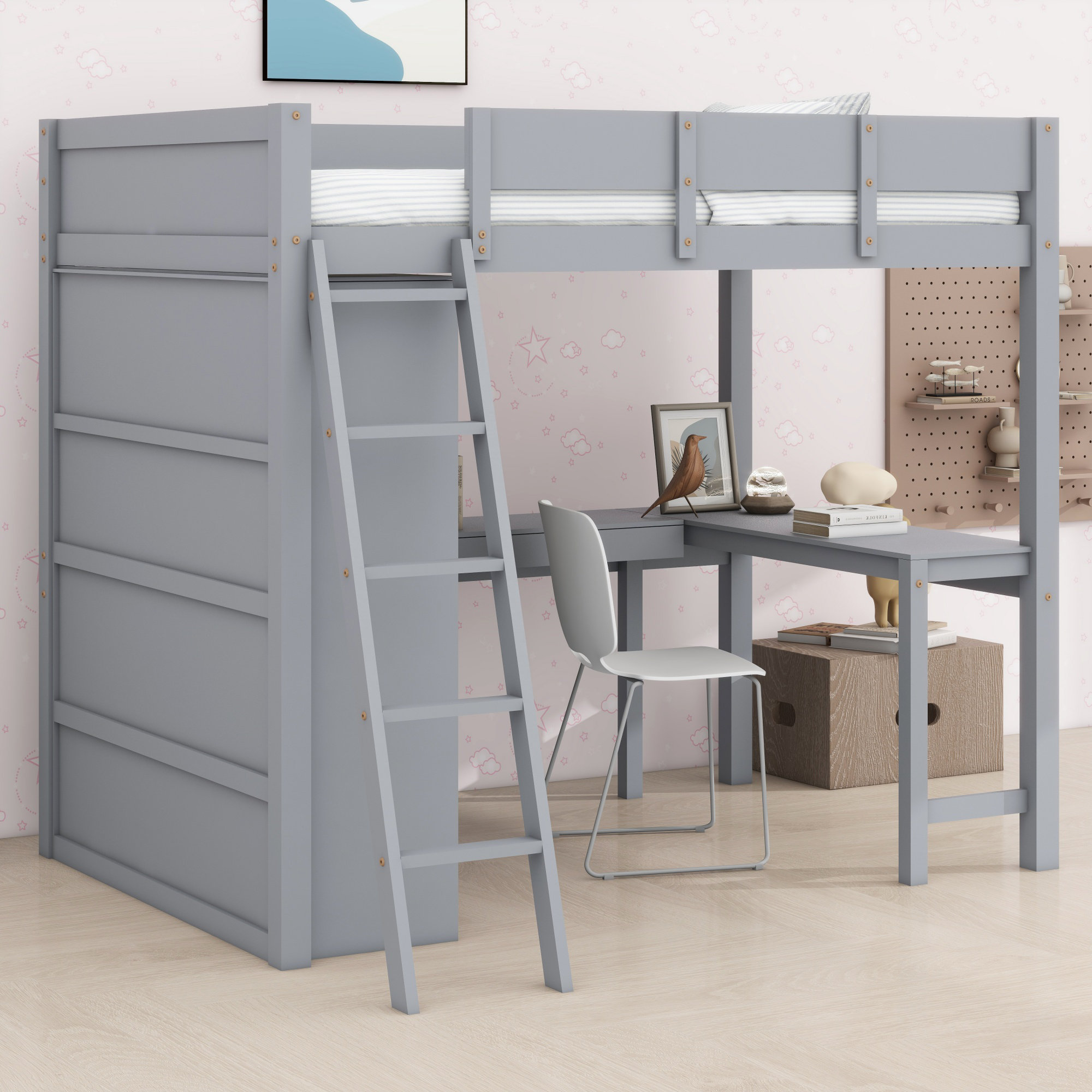 Latitude Run® Loft Bed With Desk And Shelf - Wayfair Canada