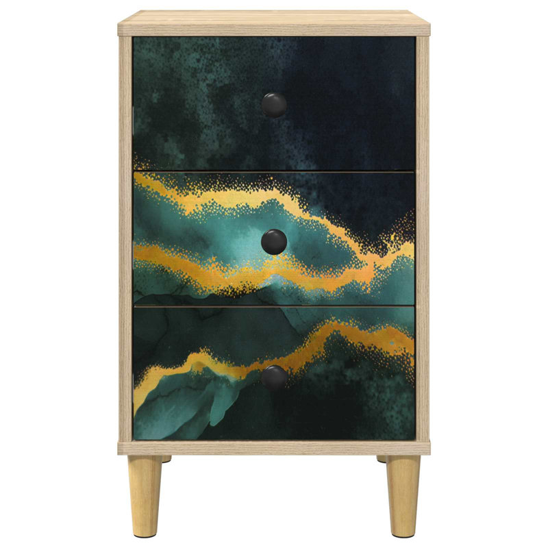 36cm W Engineered Wood Bedside Table