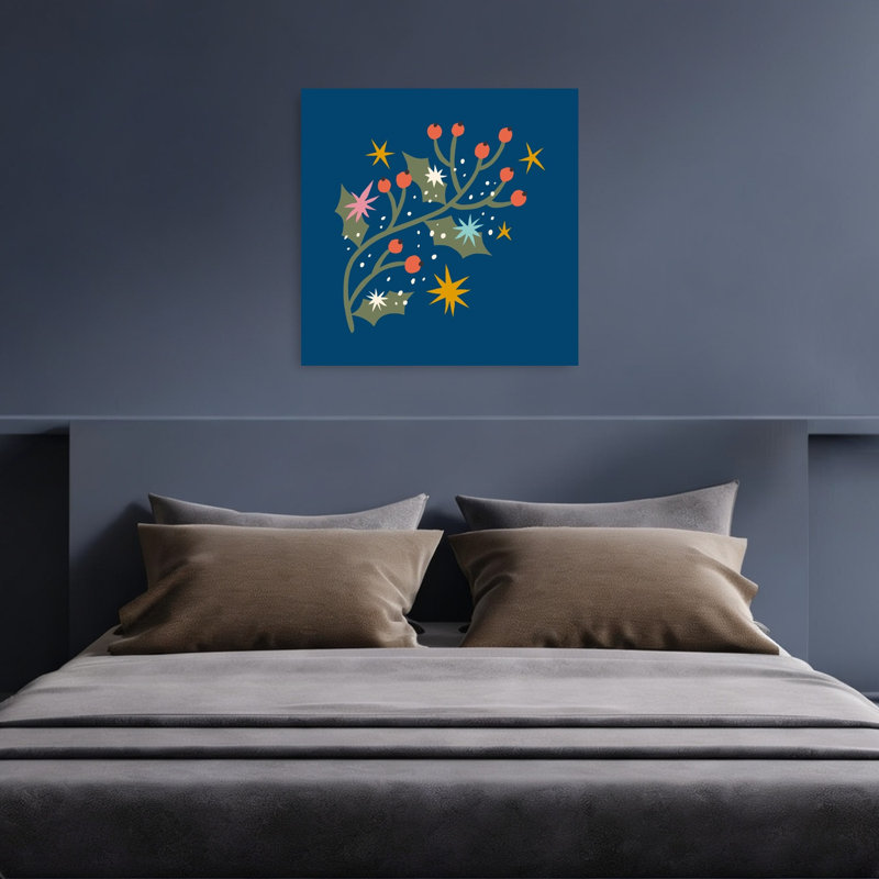 «Happychristmasno30», impression d'art moderne abstrait coloré, H 36 po x l 36 po