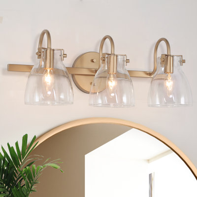3-Light 21'' W Gold Glam Bathroom Vanity Light ETL Certified