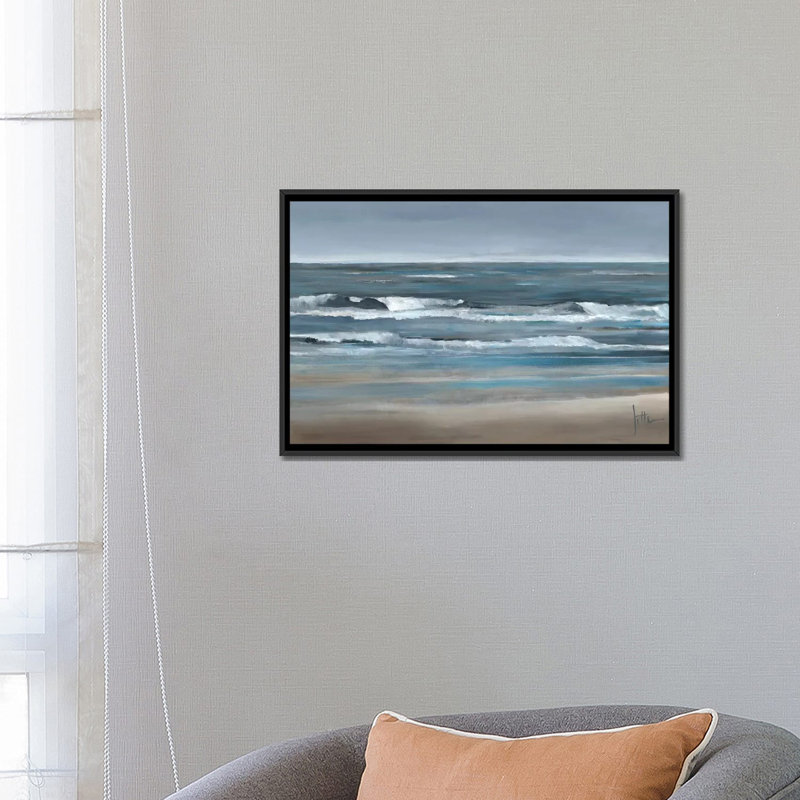 «Waves II», impression sur toile, H 18 po x l 26 po x P 1,5 po, Toile encadrée noire, Pas de tapis