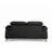 Black Loveseat With Adjustable Headrest In Genuine Leather-591643029