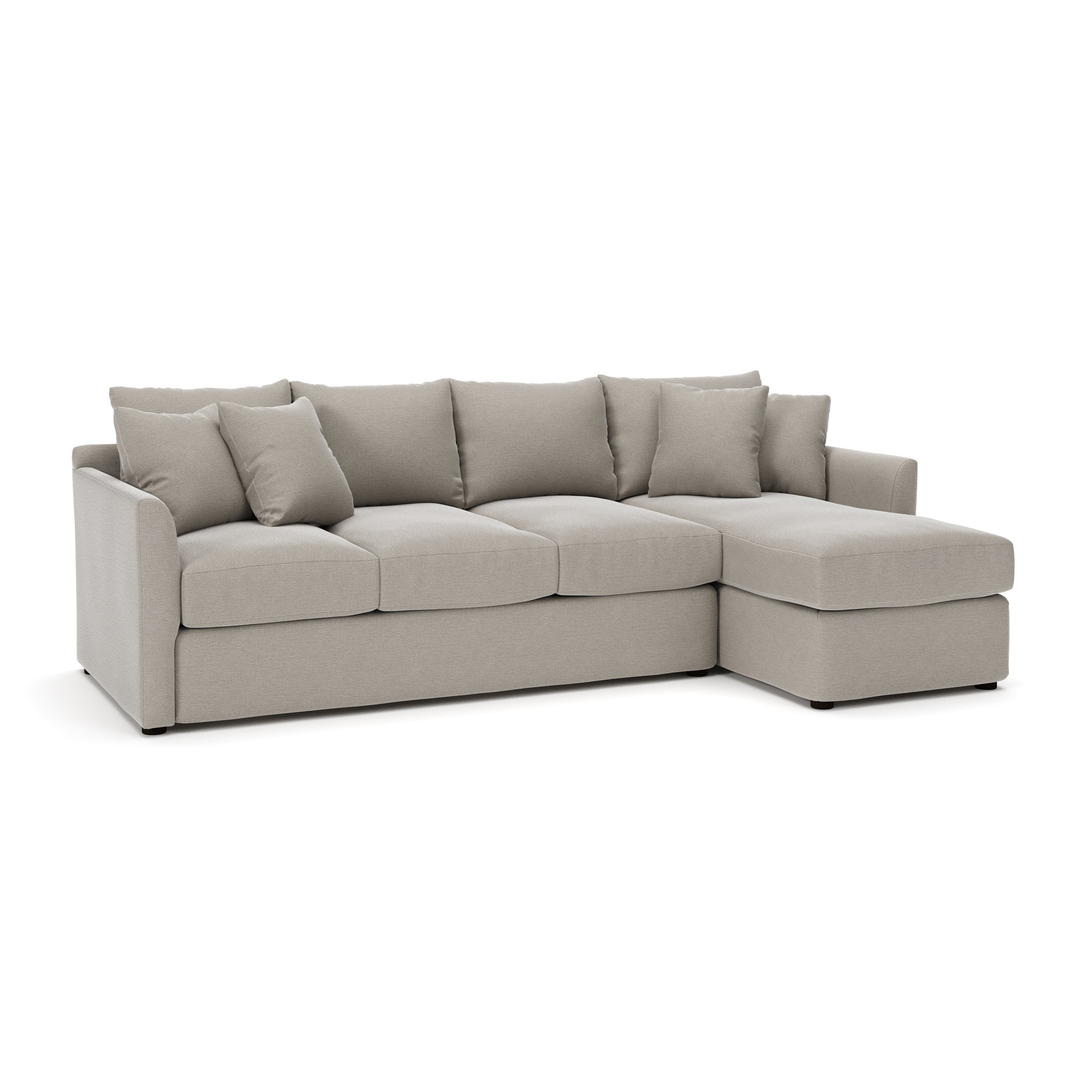 Cecelia Upholstered Chaise L-Sectional, Drusky Linen Sustain® Basketweave, Right Hand Facing