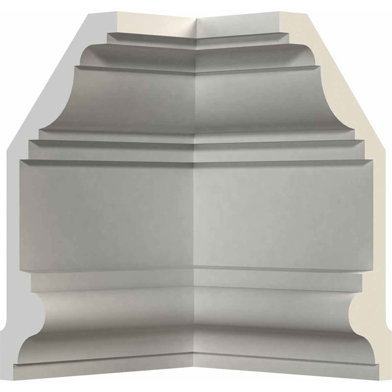 Endurathane Inside Corner Moulding, 9"P x 4"H (matches moulding MLD04X09X10AN), Factory Primed