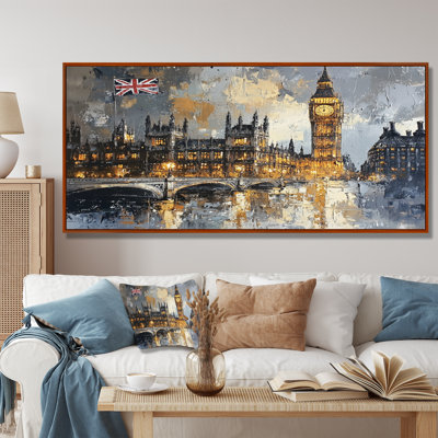 London Big Ben Landscape Glow I - London Wall Art for Living Room