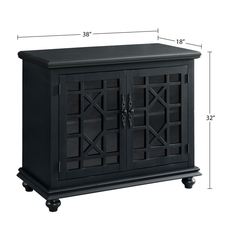Ahmara 2 - Door Accent Cabinet, Antique Black