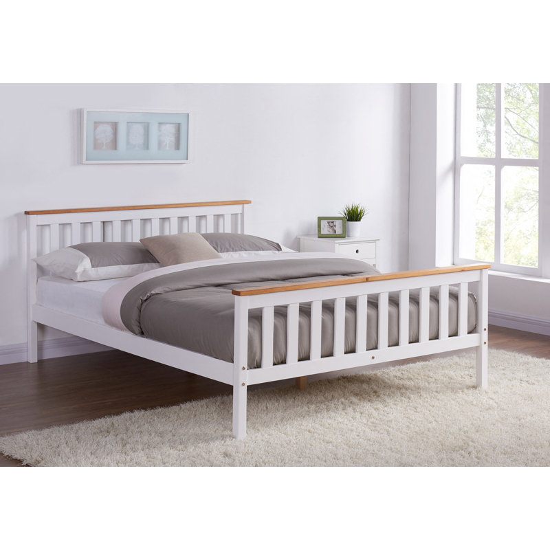 Aaliyahmarie Solid Wood Bed, White/Oak, Kingsize (5')