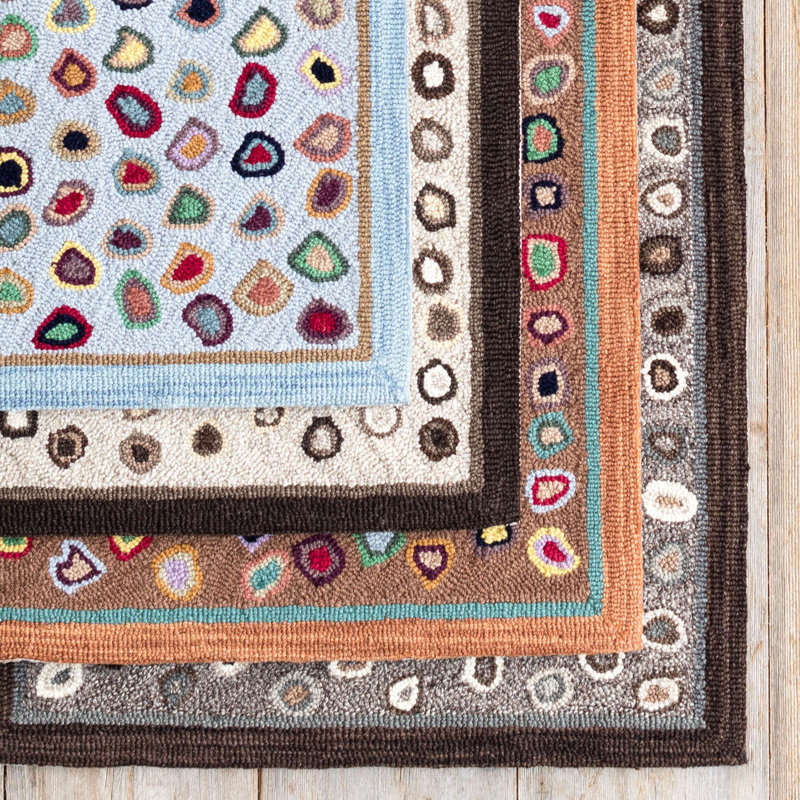 Cat'S Paw Brown Hand Micro Hooked Wool Rug, Rectangle 2' x 3'