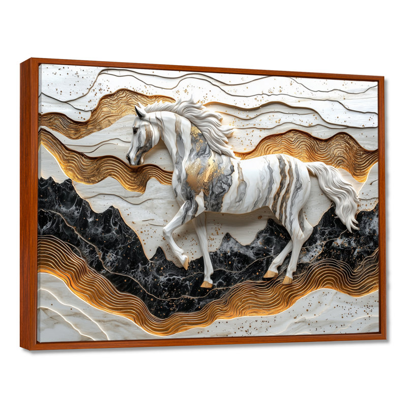 Klehm - animaux, art mural, Impression sur cadre flottant, H 34 po x l 44 po, Brun