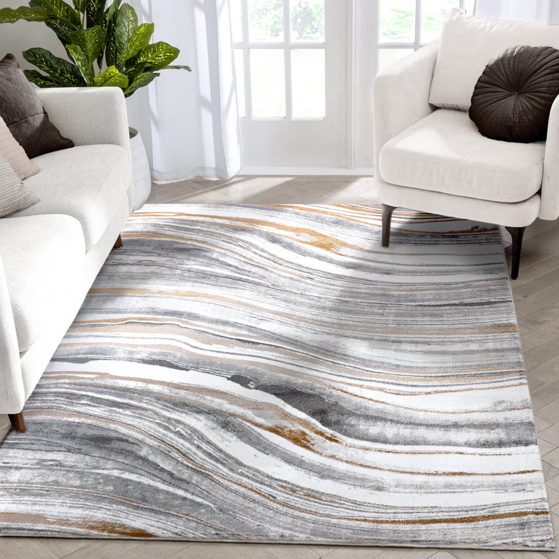 Verity Davina Abstract Synthetic Area Rug, Rectangle 160 x 220 cm
