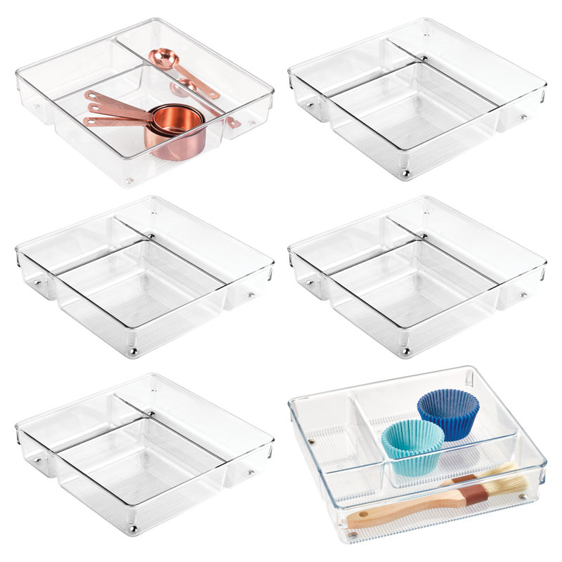 Organisateur de tiroir en plastique à 3 sections - Rangement et organisation pour les tiroirs de cuisine, de salle de bain et de bureau