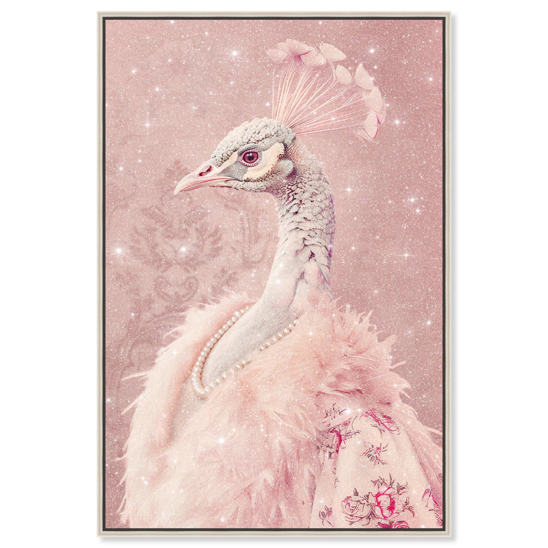 Art mural Classy Glam Peacock par Pop Art, H 16 po x l 11 po, Cadre argenté