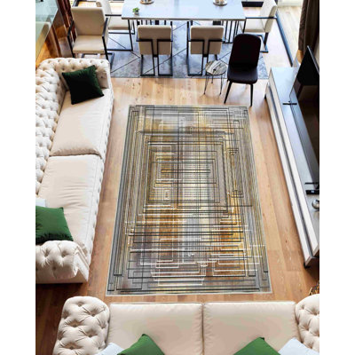 Tapis de salon lavable à la machine Melnick 7704 - 5 x 8 (5 pi 2 po x 7 pi 5 po), gris