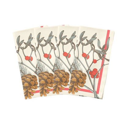 Winston Porter Digitally Printed Set Of 4 Holiday Napkins - 20 X 20 - Holiday Foliage