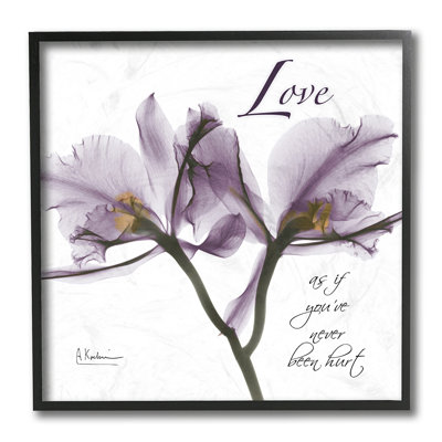 «Love Like Never Hurt Mauve Orchid Floral Silhouette» par Albert Koetsier - impression d'art graphique