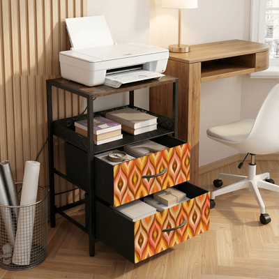 Table de chevet 2 tiroirs avec station de charge, table de chevet pour chambre avec ports USB et amp; Table de chevet noire Outlet