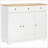 Sideboards, Modern White Storage Cabinet with Solid Wood Top, 3 Drawers &amp; Adjustable Shelf | MDF Frame | Anti-Tipping Design