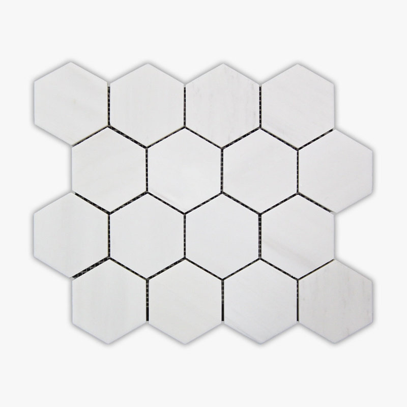 Carreau de mosaïque en marbre nid d'abeille en marbre 12 po x 10 po Bianco Dolomiti