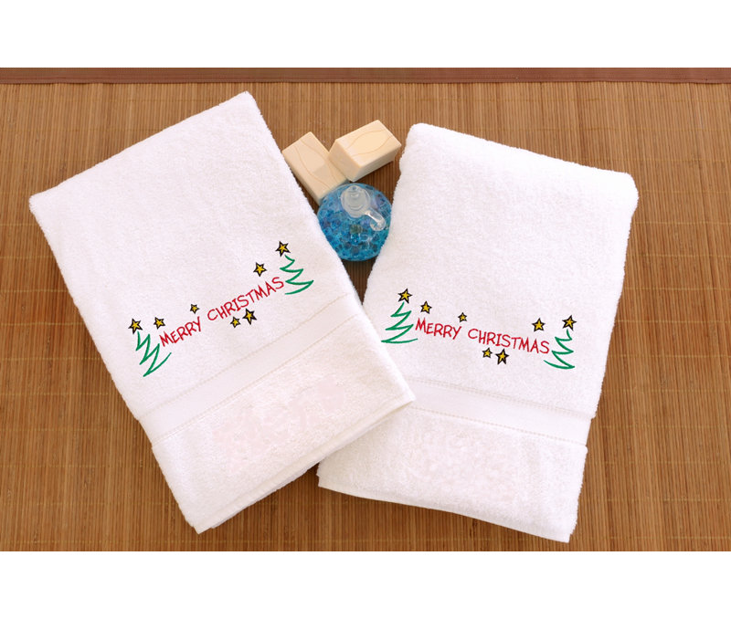Terry Merry Christmas Turkish Cotton Hand Towel