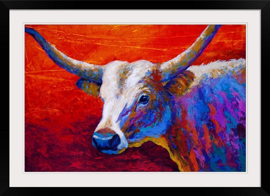 Aidrianna Sunset Ablaze Longhorn by Marion Rose Painting Print on Canvas Union Rustic 