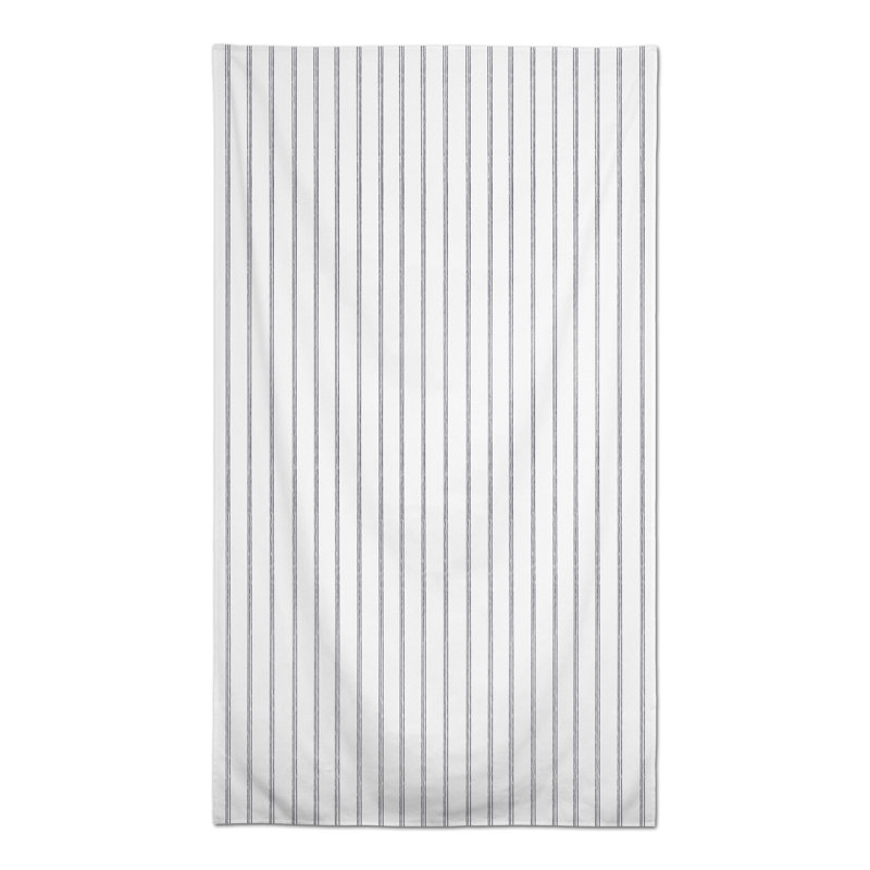 Striped Polyester Tablecloth, Dark Gray, 102" L x 58" W