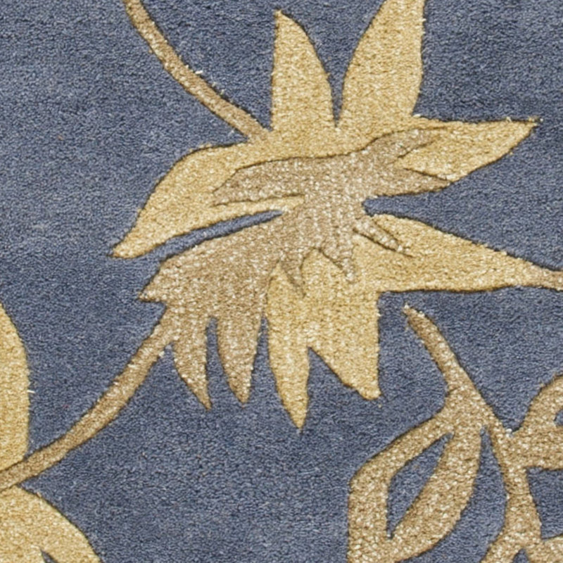 Candelo Soho Hand Tufted Wool And Viscose Floral Rug, Rectangle 2' x 3'