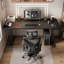 Bureau debout noir en bois manufacturé-864910221