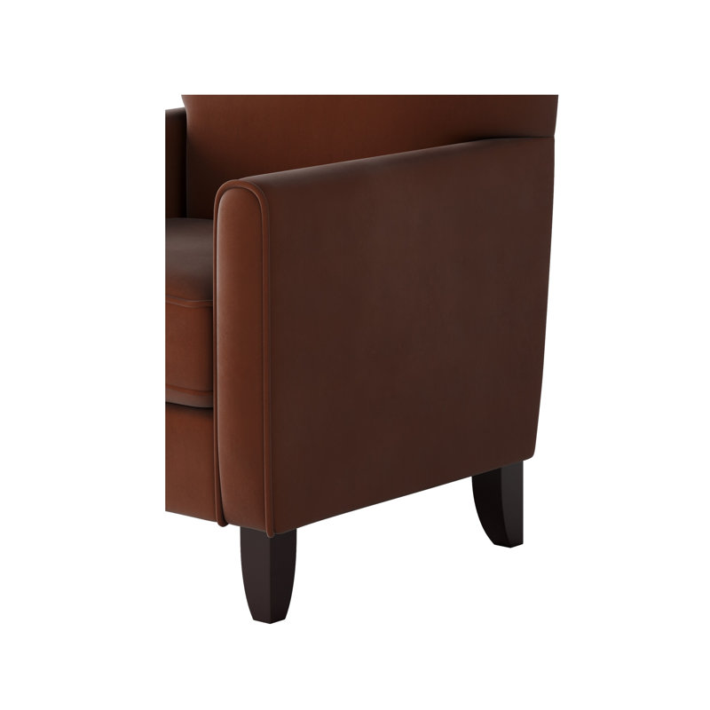 Fauteuil en polyester de 30 po de large Aravis, Velours performance orange brûlé Bella