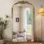 Miroir haute définition pleine grandeur avec bordure florale rétro de style américain-118376913