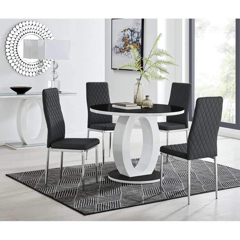 Scottsmoor 4 - Person Dining Set, Black, Grey