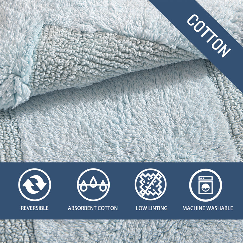 Long Branch Bath Rug, Blue, 21 x 34