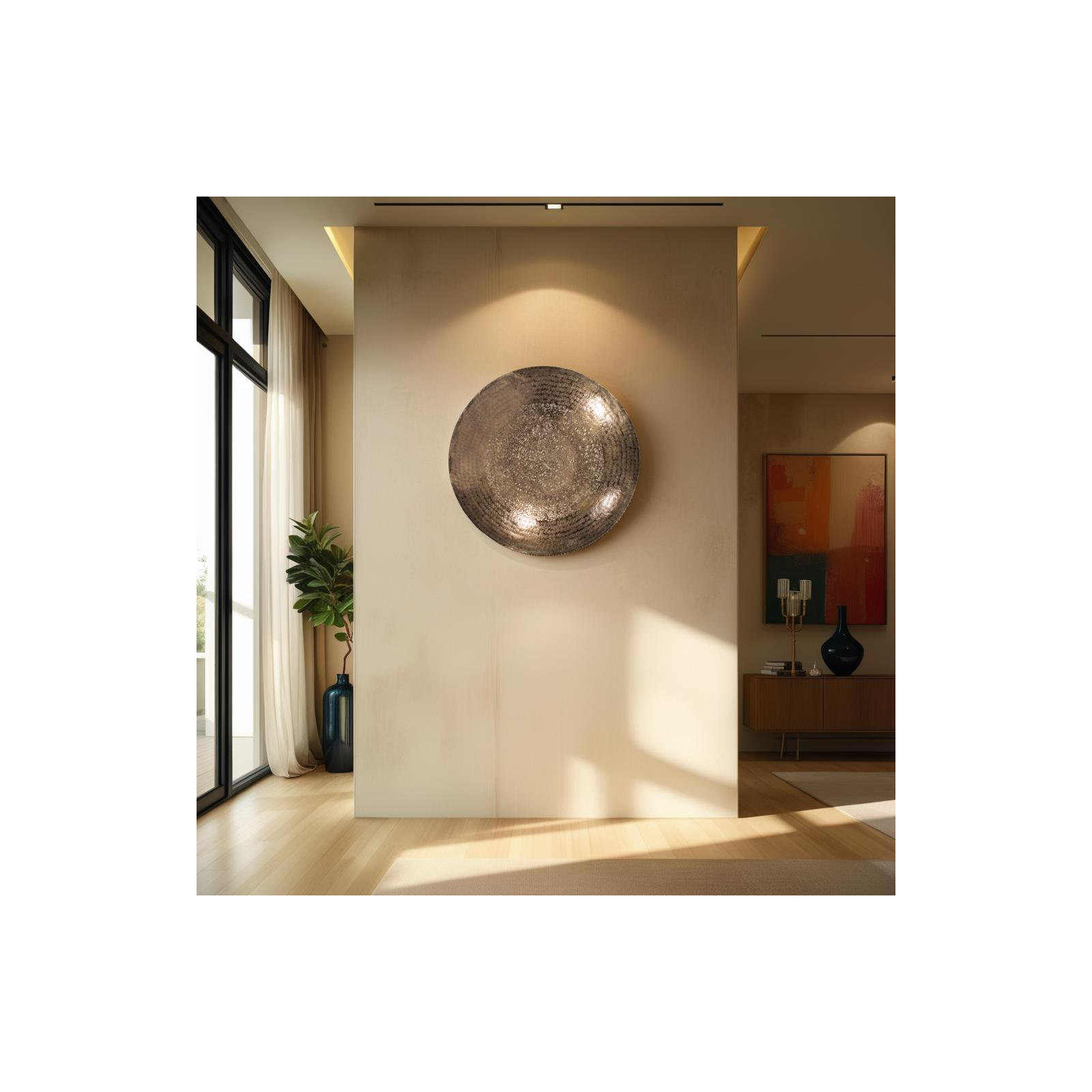 Fontana Decorative Bowl, 4" H x 23.5" W x 23.5" D, Deep Bronze