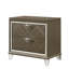 Modern Glam Nightstand with 2 Drawers, Dark Champagne Finish, and Acrylic Legs for Elegant Bedroom Storage