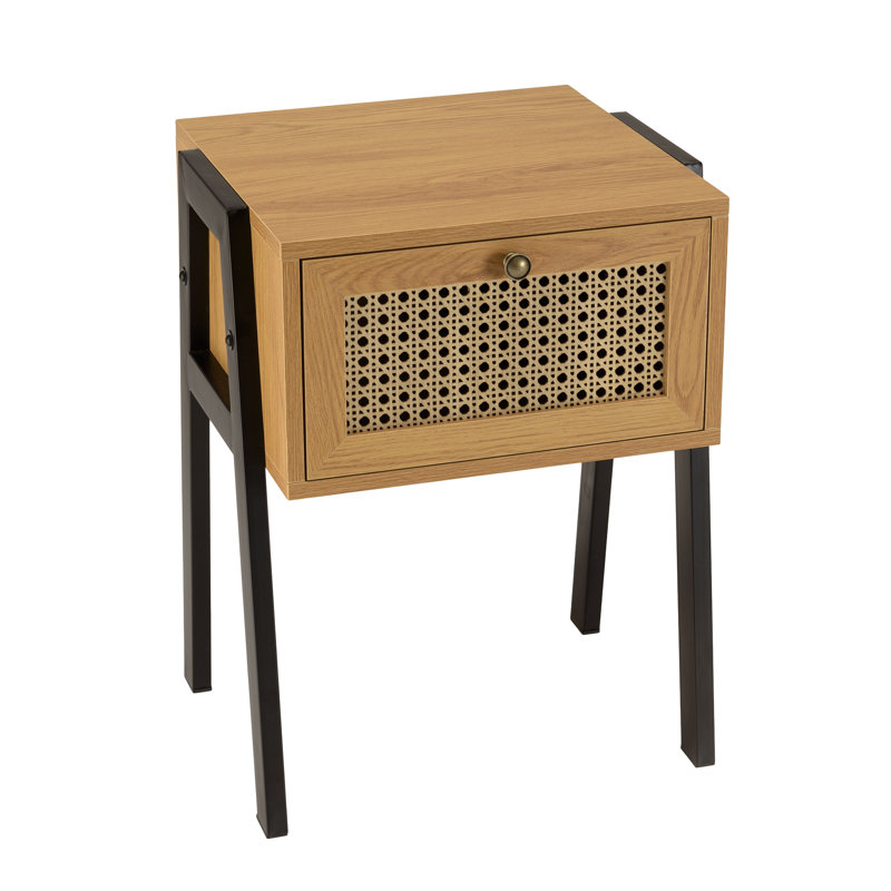 Esqueda 44cm W Manufactured Wood Bedside Table
